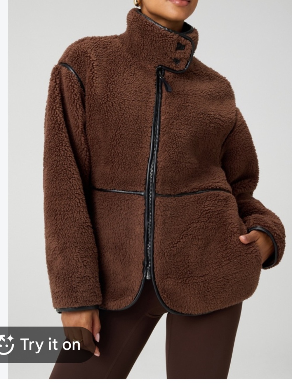 NWT Fabletics L Teddy Mid Length Jacket